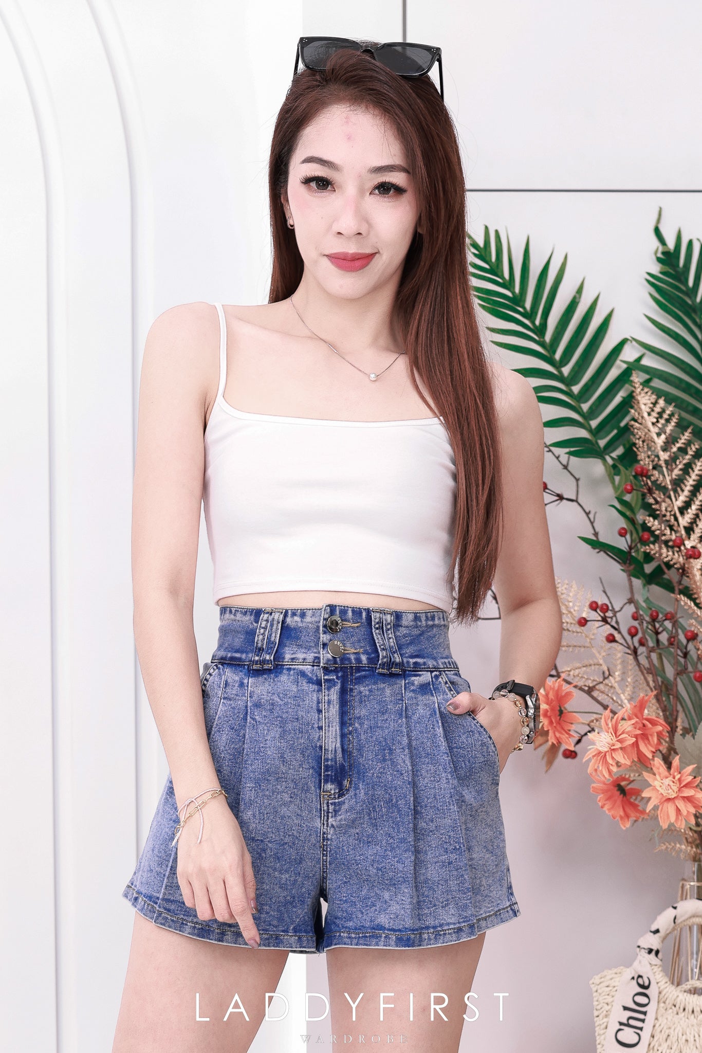 【S3439】【独家小圆饼】高品质COTTON JEANS牛仔弹力百褶设计牛仔高腰百搭短裤，有口袋 ❤️❤️